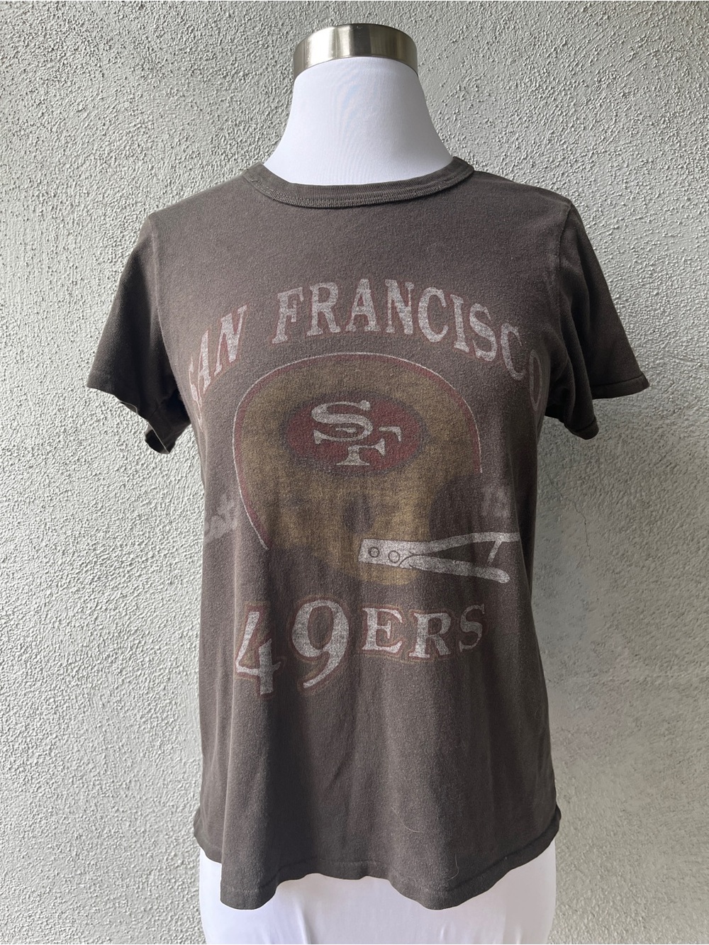 Vintage Y2K Junk Food Grey San Francisco 49ers T-Shirt Distressed M USA